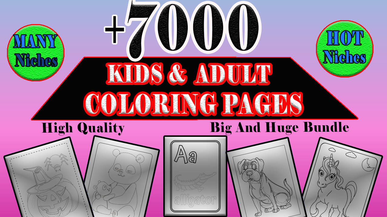 I will provide 7000 kids and adults coloring images j...