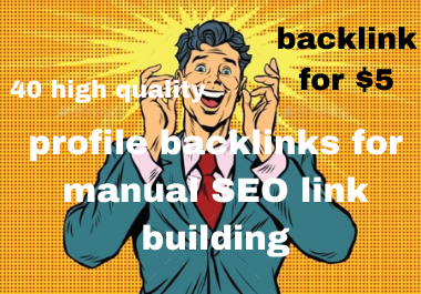 I will do 40 high quality profile backlinks for manua...