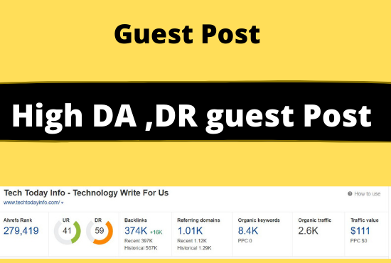 i will do high DA, DR guest posting for you with dofo...