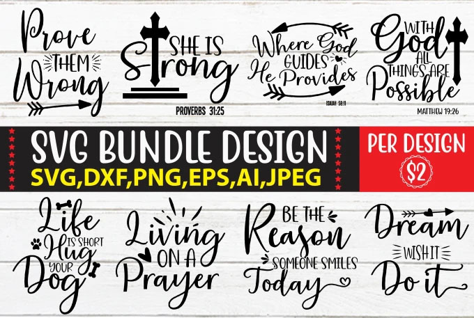 I will provide you svg bundle design with cut files f...