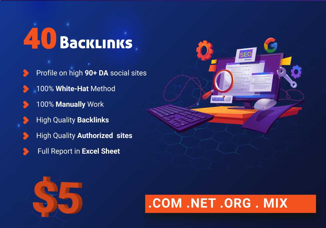 I will provide 40 high manually profile backlinks for...