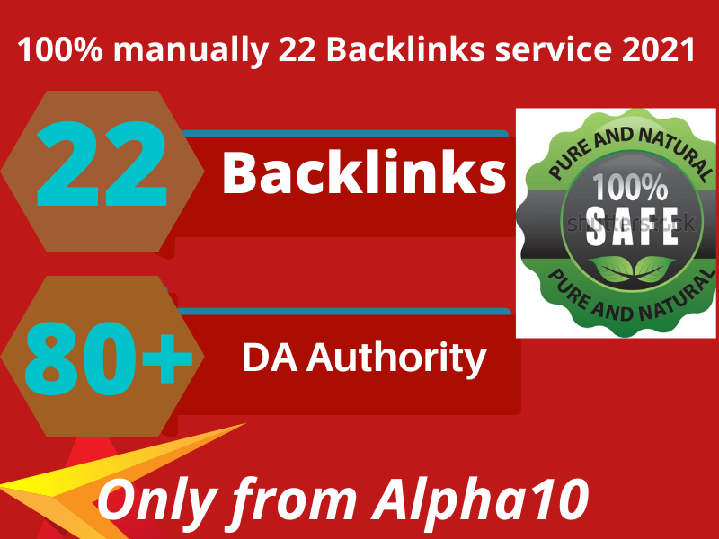I will build 22 high quality da 80+ Seo backlinks for...