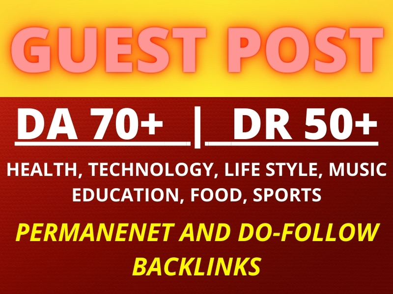 I will guest post, high da guest post with permanent...