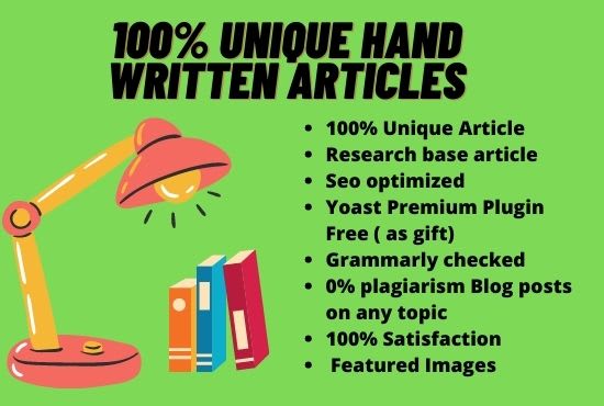 I will write seo optimized handwritten original artic...
