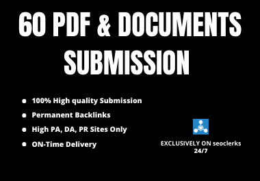 I will do pdf and document submission to the top 60 p...
