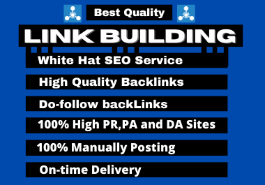 I will do High quality Dofollow backlinks SEO link bu...