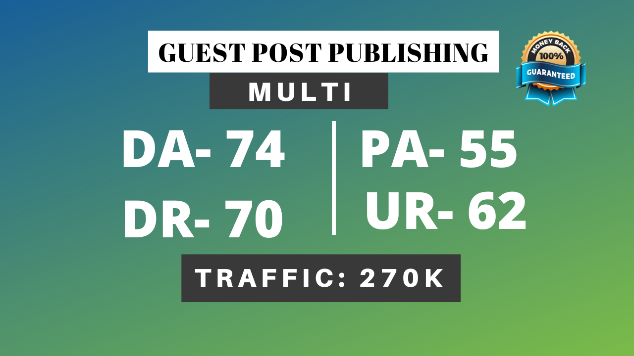 I will do Guest Post DA 74 google news site with dofo...