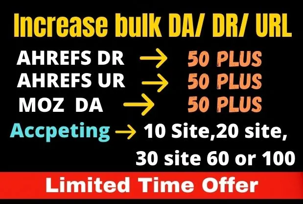 I will create bulk Moz da, Ahrefs dr, Ahrefs url
