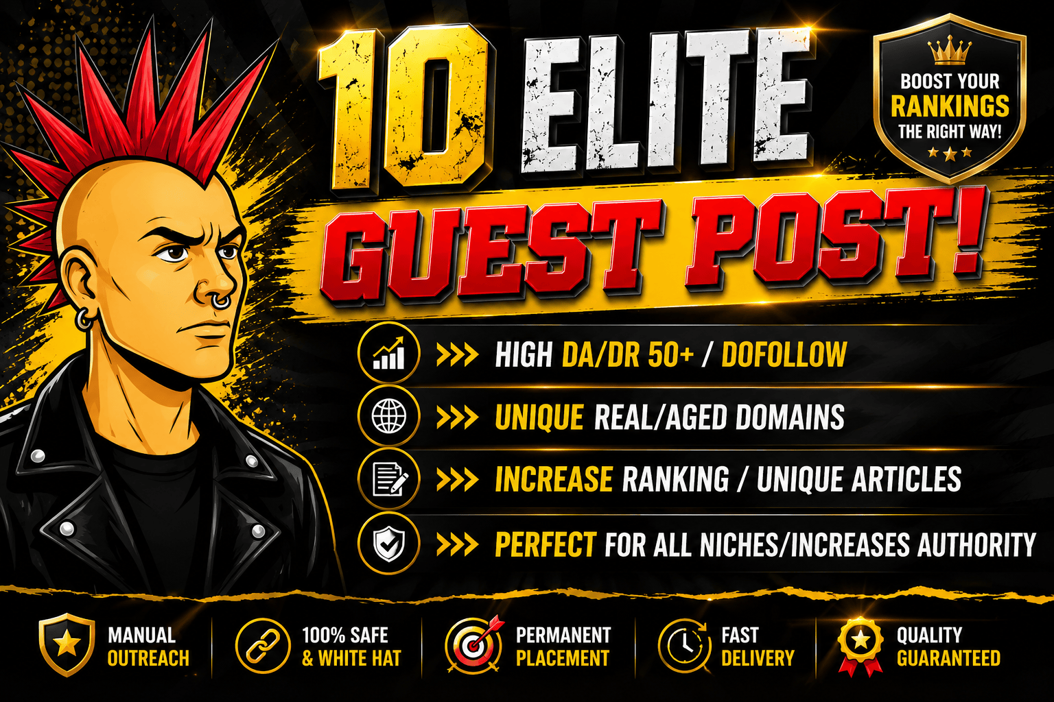 Create 10 Guest post on real traffic website which wi...