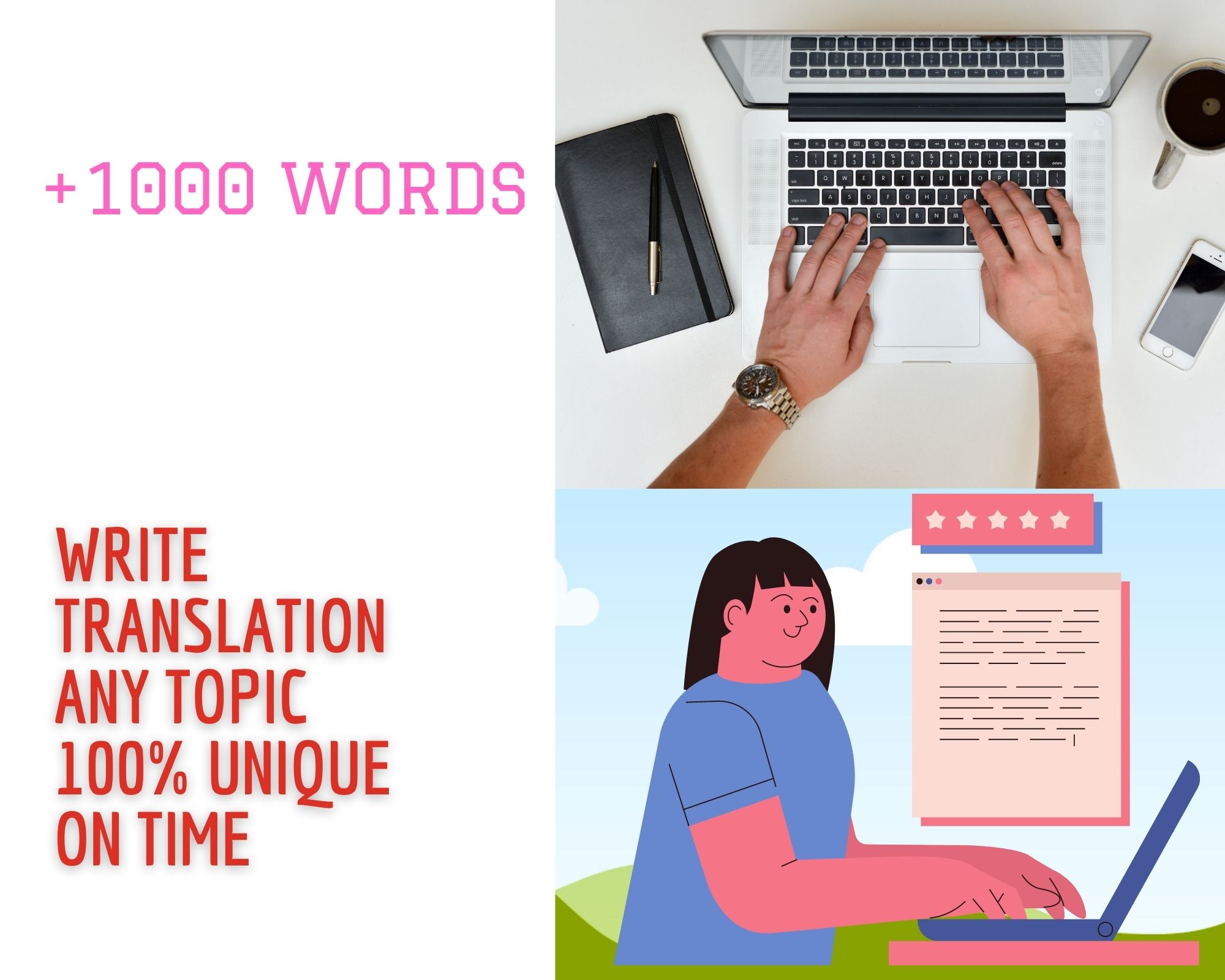 Writing articles in different Topics 100 unique +1000...