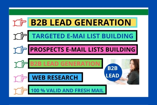 B2B lead Generation Linkedin and E-mail list prospect...