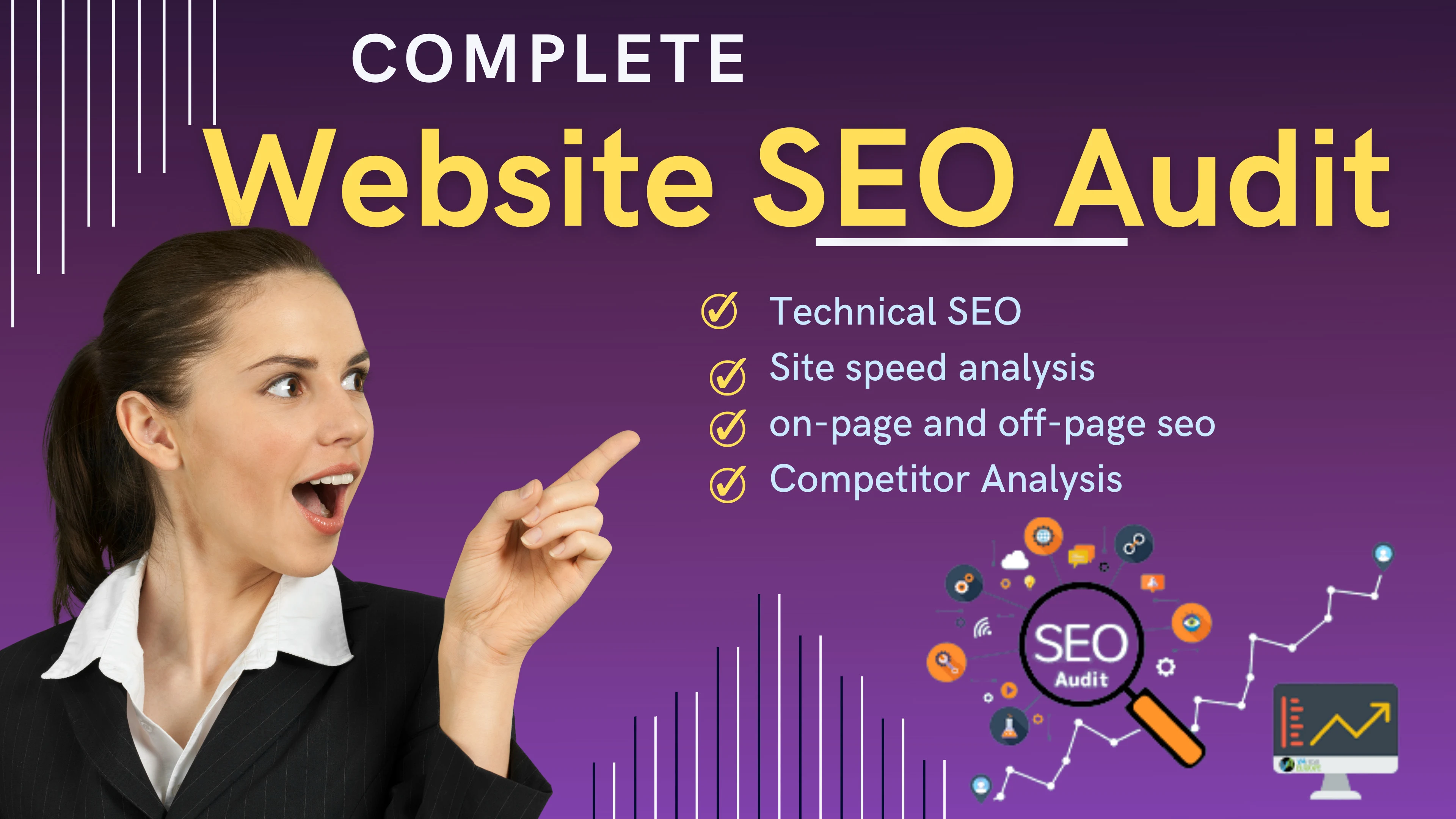 I will provide detailed website SEO audit report, co...