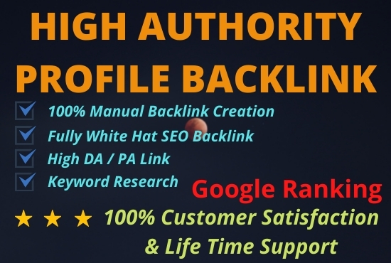I will 50 provide high authority profile backlink SEO...