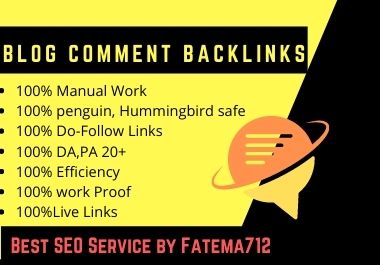 I will do 50 Blog comments on High authority sites DA...