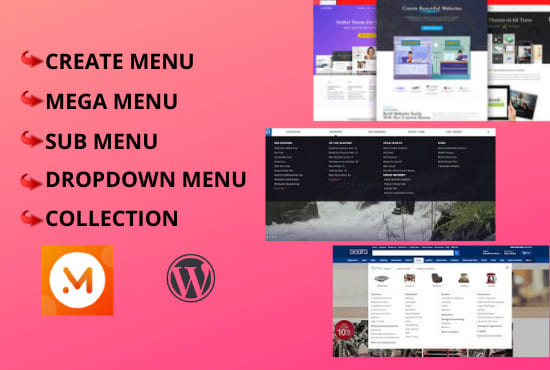 I will build mega menus, slider, on wordpress websi...