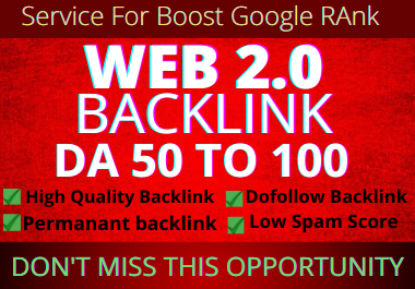 Land on Google 1st page with High DA Web2.0 SEO Backl...