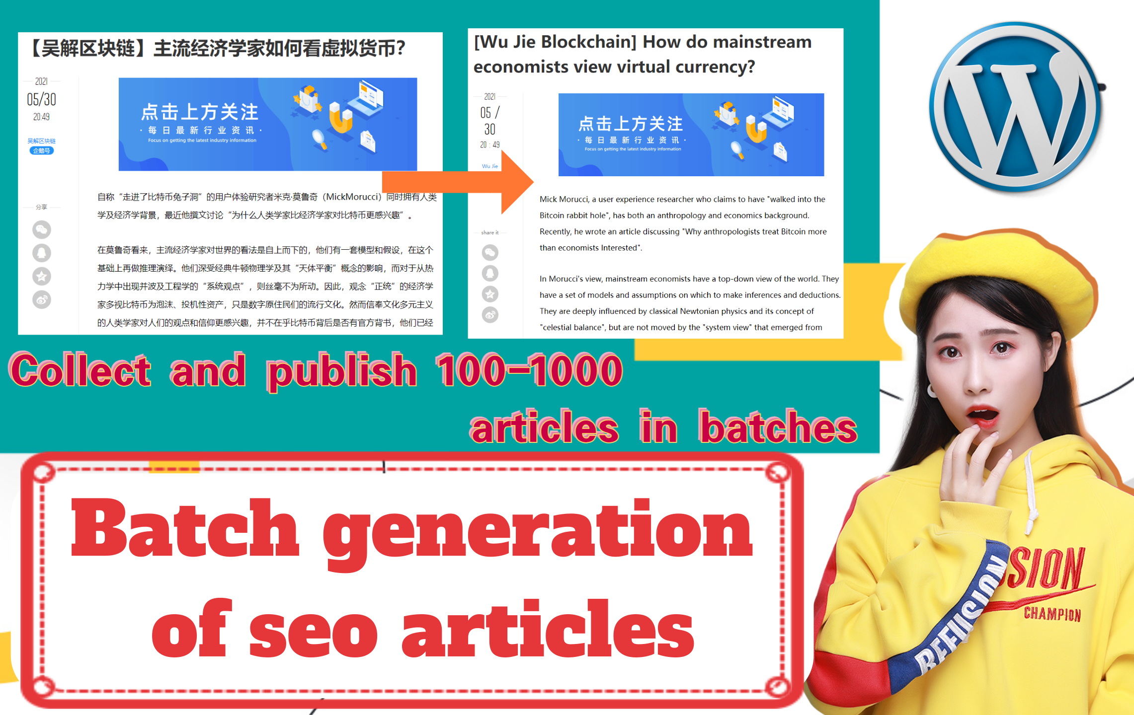 I will collect 100 web articles in batches and post t...