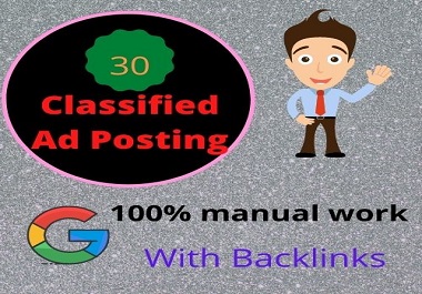 I will Post Your Ad Top 30 High Quality Classified Ad...