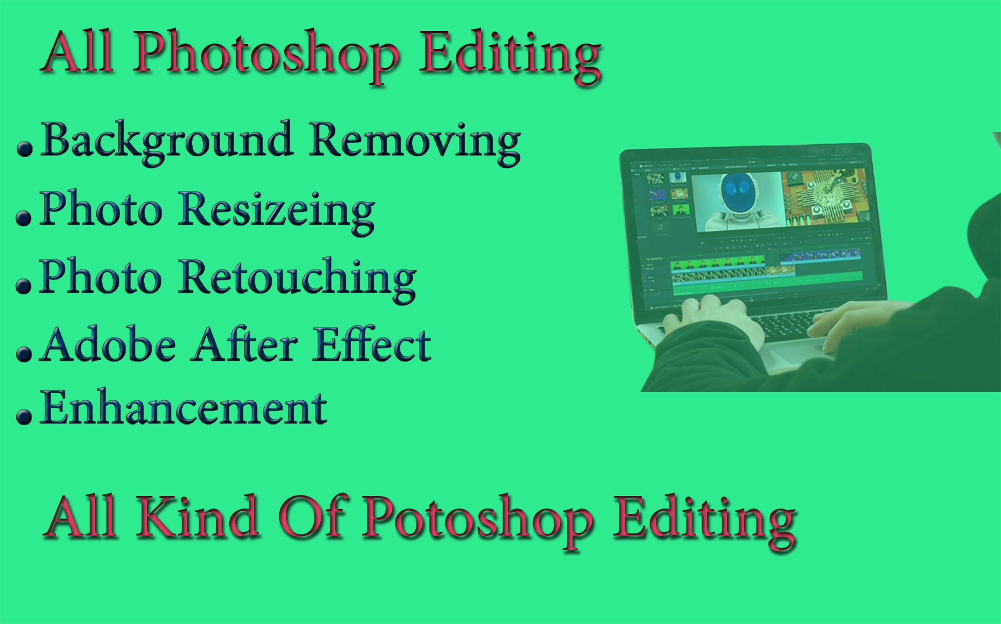 All Kind of Photoshop Editing. I can do background re...