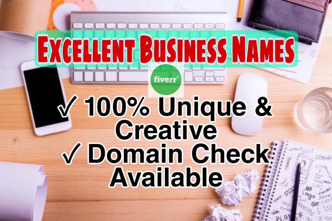 I will create premium, SEO friendly business name, ...