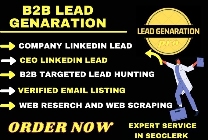 I will provide 30 b2b lead, linkedin lead and web re...