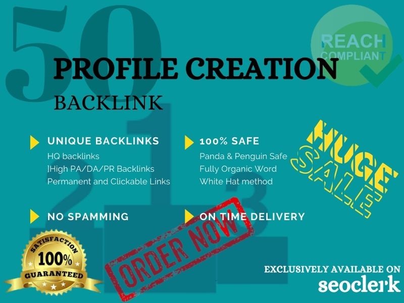 I will Provide 50 High DA, PA, & PR Profile Cre...