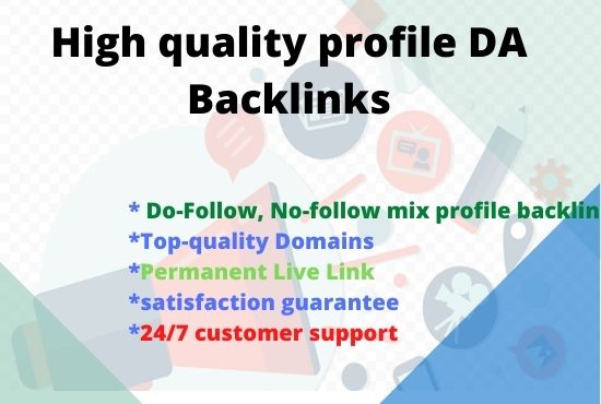 I WILL DO 100 high quality manual DA profile backlink...