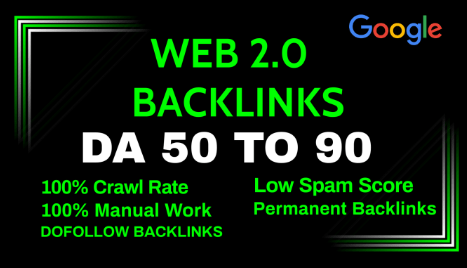Create 50 high authority web 2.0 seo dofollow backlin...