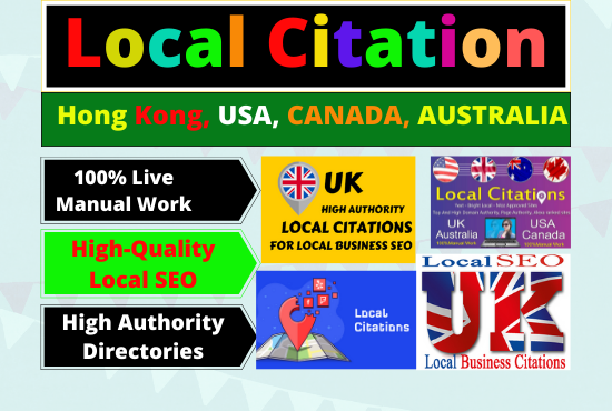 I will create 50 Live local citations USA, Australia...