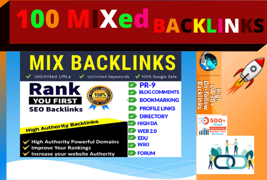 I will build 80 Mix backlinks Dofollow site high auth...