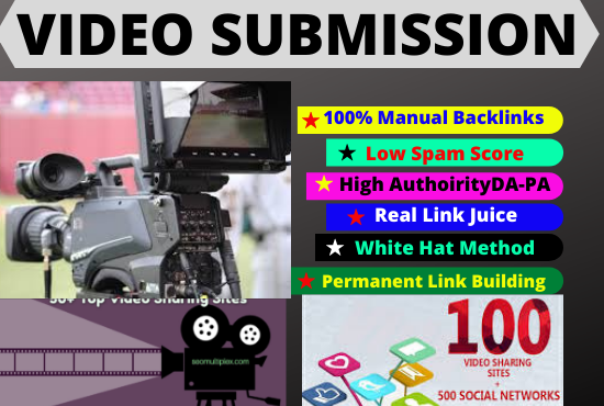 80 video Submission backlinks high authority permanen...