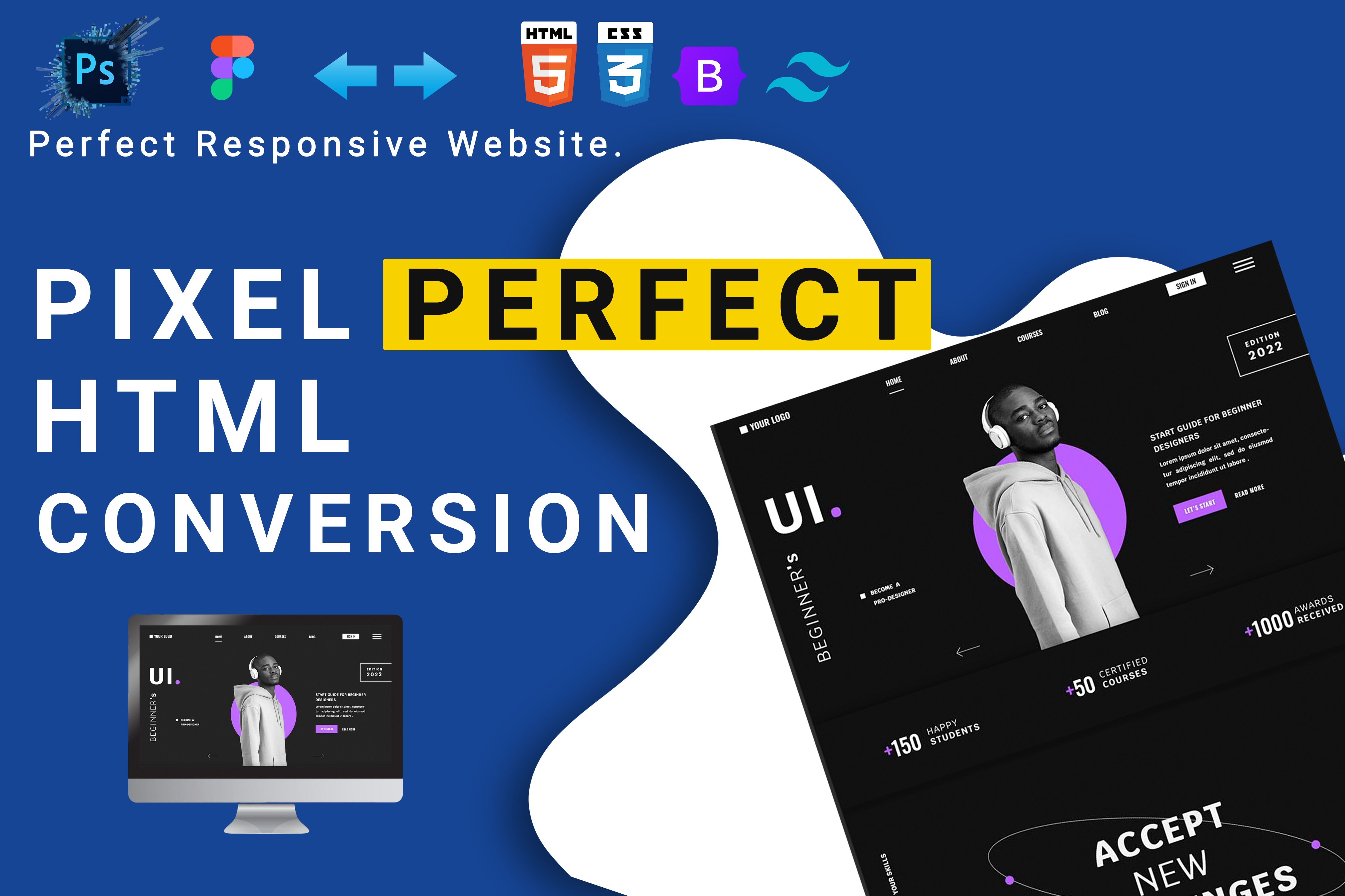 I will convert PSD to html, figma to html, adobe xd...