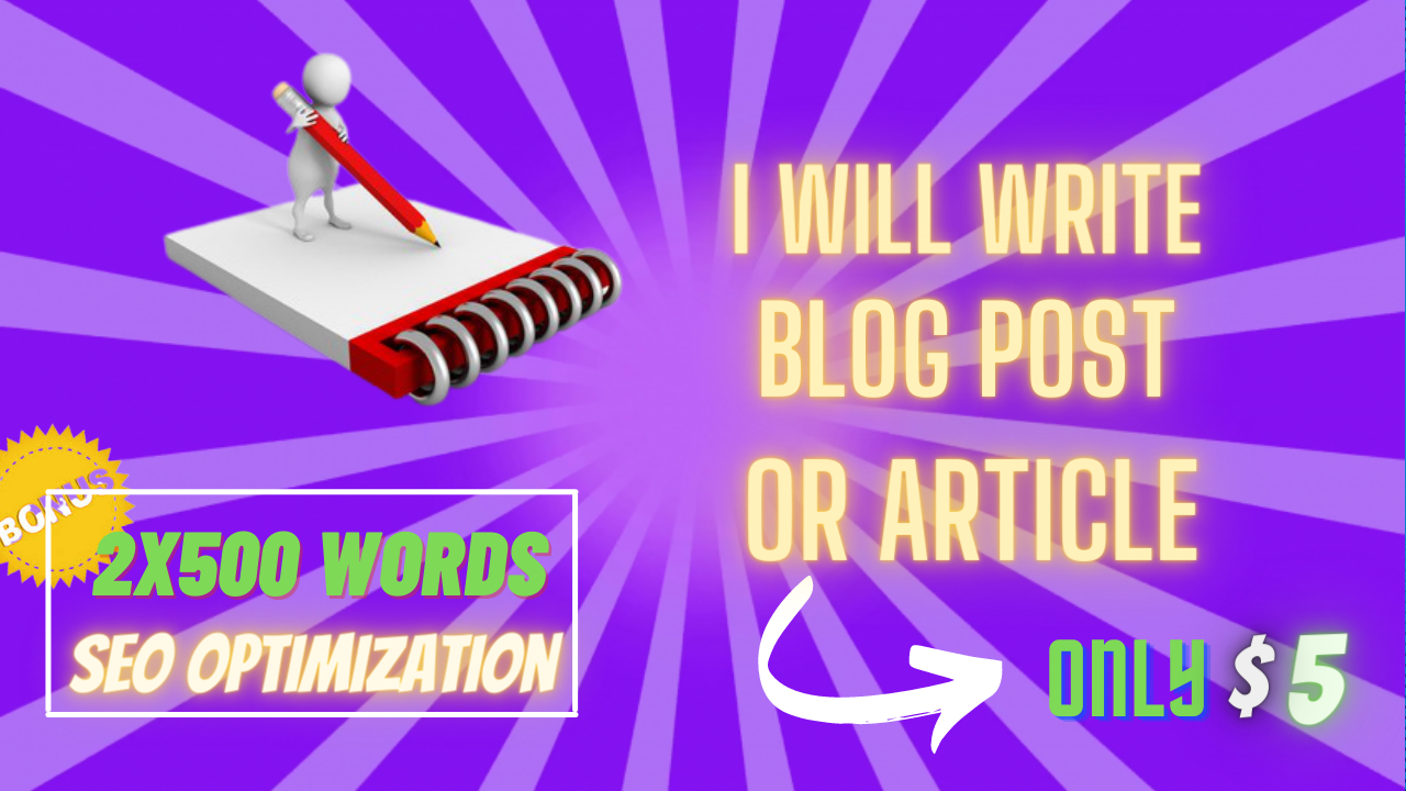 I will write 2 X 500 words informative high quality c...