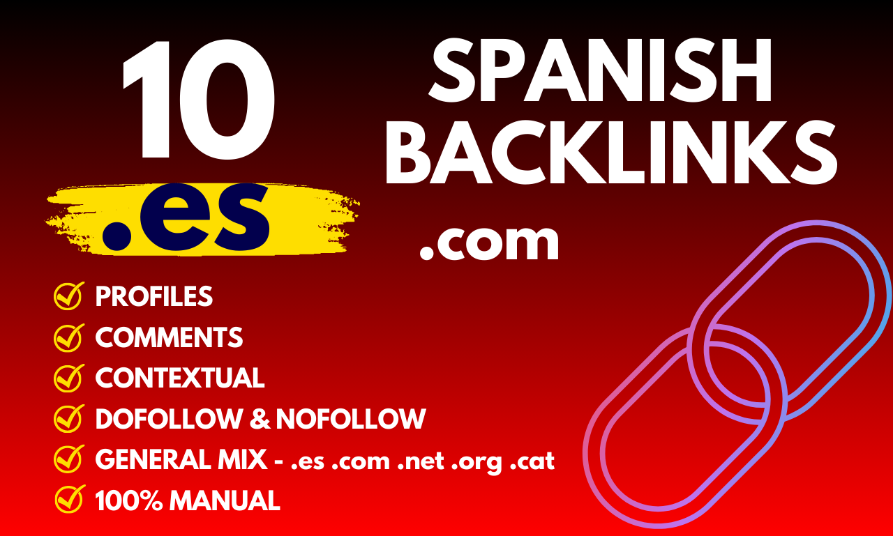 10 Spanish profiles backlinks high domain authority S...