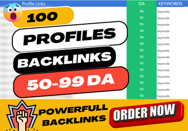 I will do high authority SEO Profiles Backlinks DA 50...
