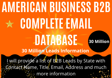 AMERICAN BUSINESS B2B COMPLETE EMAIL DATABASE FRO MAR...