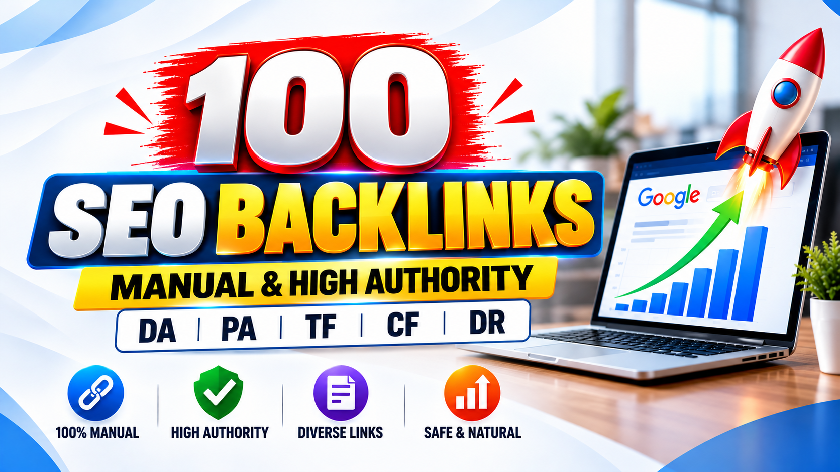 I Will Manually Build 100 Unique Domain SEO Backlinks...