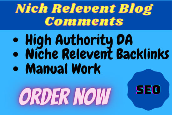I will provide 100 niche relevant blog comments backl...