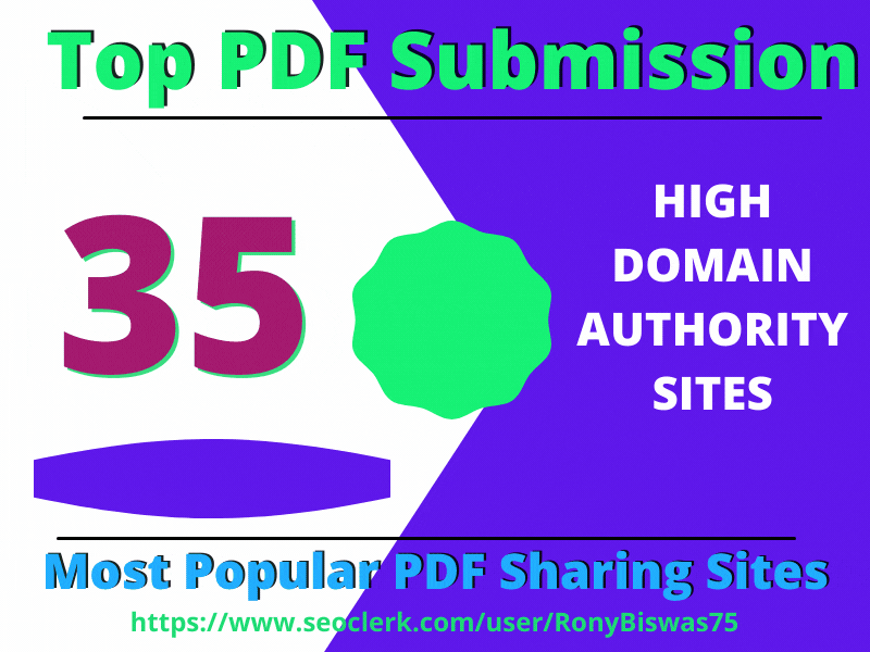I Will do Manual PDF Submission on top 35 Document Sh...