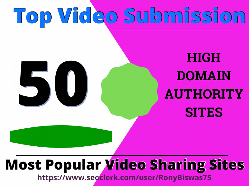 Manual Video Submission on Top 50 Video Sharing Sites...
