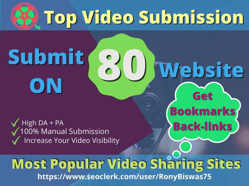 Manual Video Submission on Top 80 Video Sharing Sites...