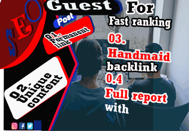 I will do 10 Guest Posts Dofollow, High Authority wi...