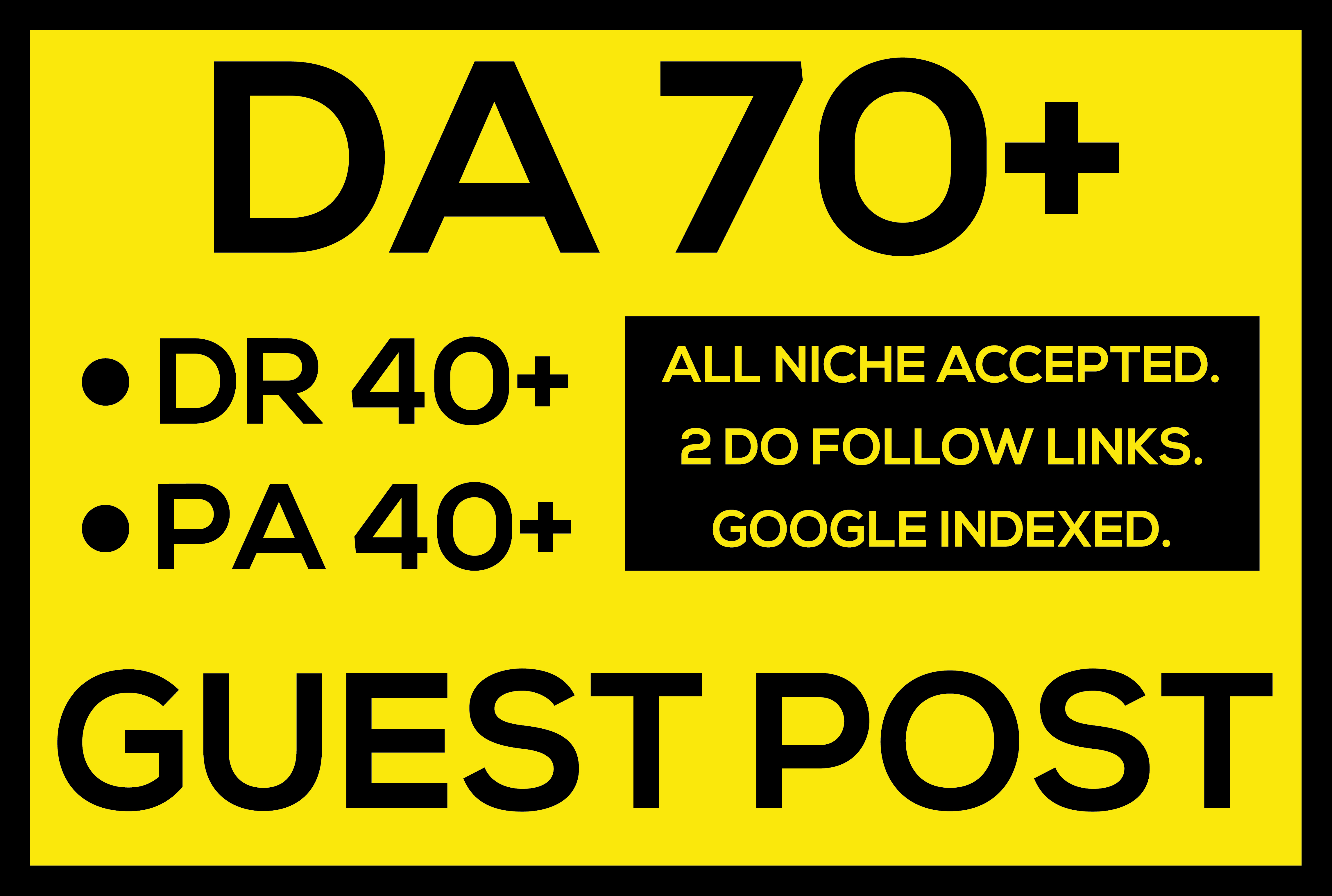 I will publish a guest post on my 70 DA blog