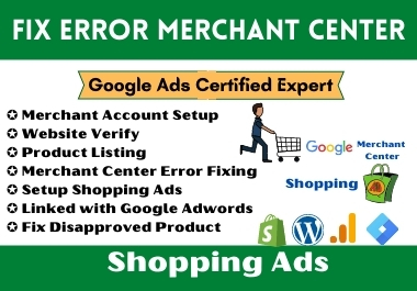 Fix google merchant center account issue run shopping...