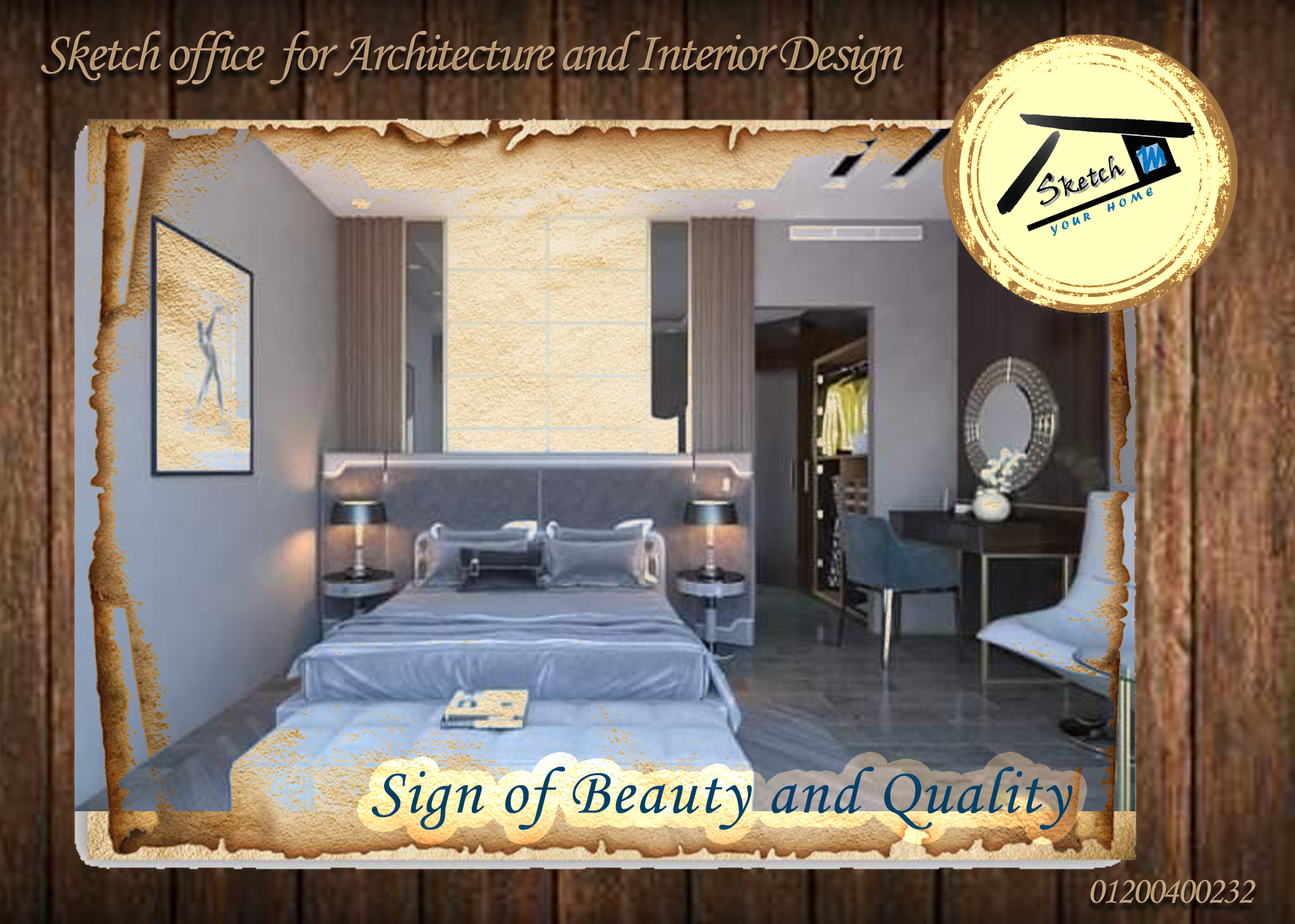 Vintage style post for interior design office