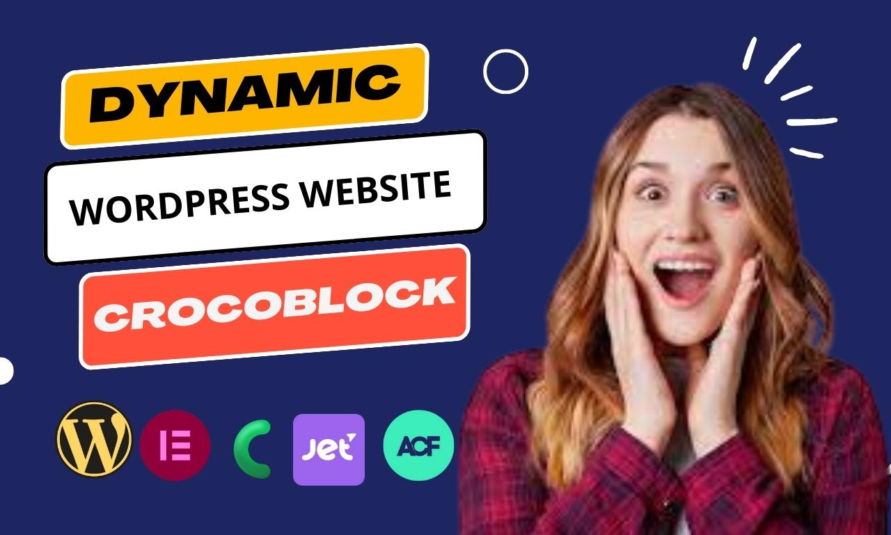 I will create a dynamic website by crocoblock, jet e...