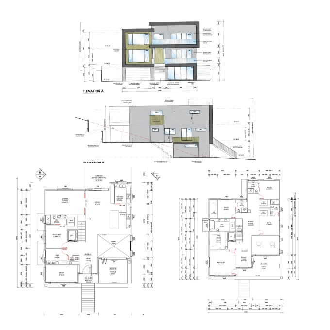 I will draw architecture drawing plans elevation sect...