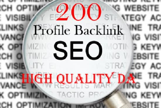 Create 200 social media SEO profile backlinks