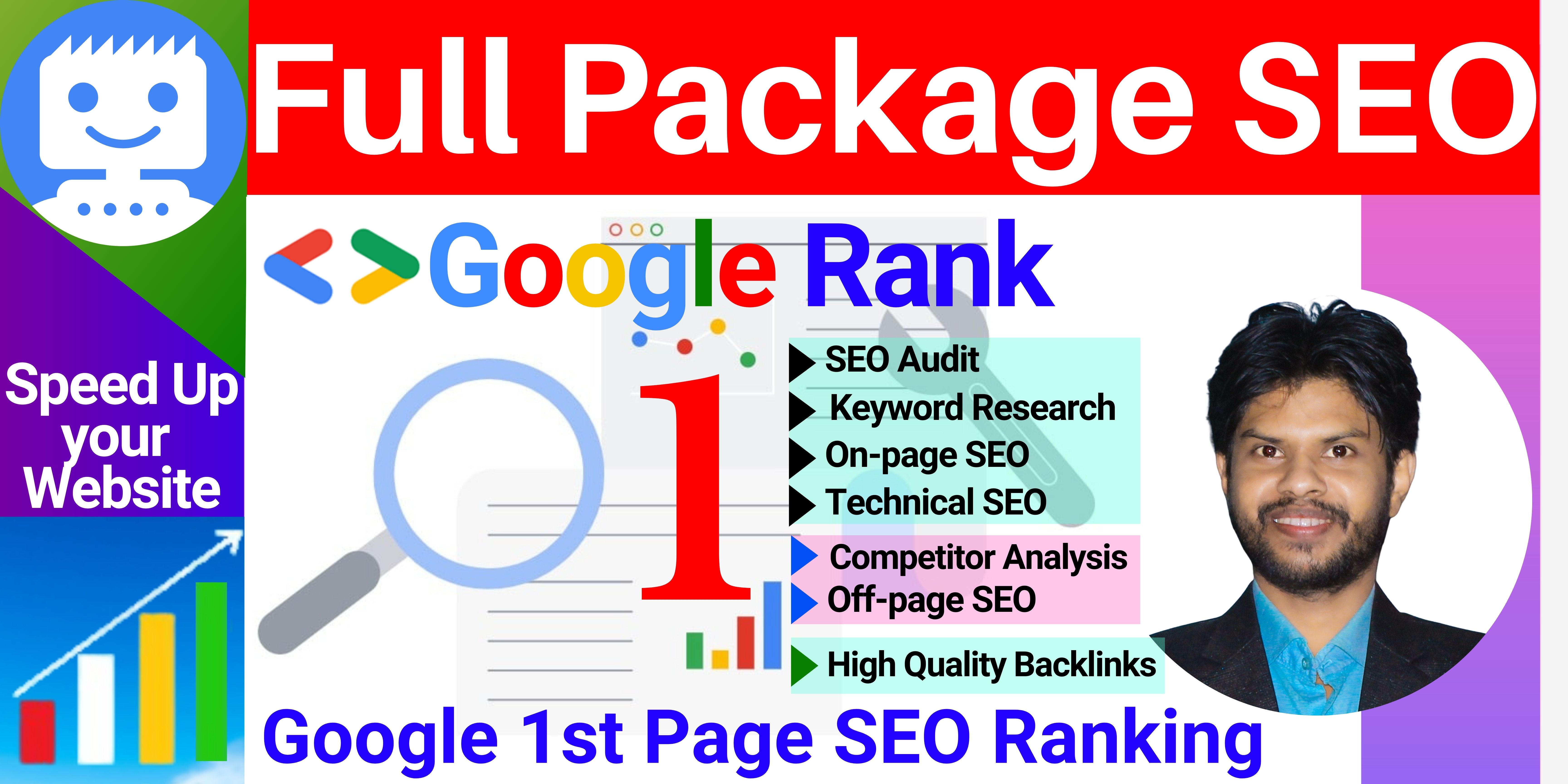You will get a Full Package SEO service SEO Audit, O...