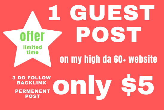 I WILL PUBLISH YOUR 1 GUEST POST ON MY AUTHORITY SITE